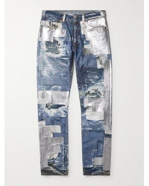 Acne Studios 1979 Skinny-fit Foiled Trompe-l'œil Printed Organic Jeans - Blue