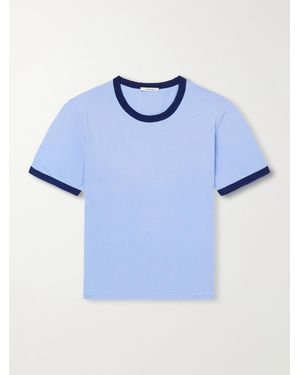 Husbands Distressed Cotton-Jersey T-Shirt - Blue