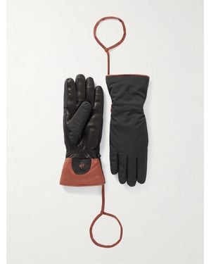 Loro Piana Leather-trimmed Ski Gloves - Black