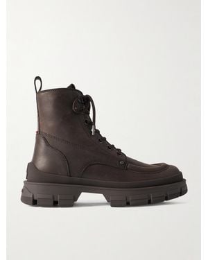 Moncler Hevea City Leather Boots - Black
