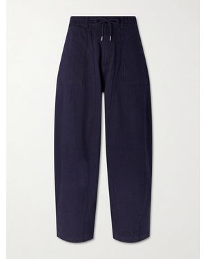 FRIZMWORKS Wide-Leg Sashiko Jeans - Blau