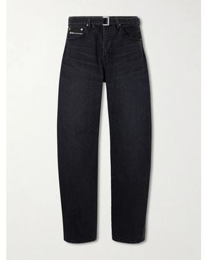 Sacai Wide-Leg Belted Jeans - Blue