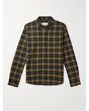 Aztech Mountain Loge Peak Checked Brushed Cotton-blend Shirt - Green