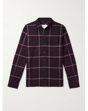Aztech Mountain Loge Peak Checked Brushed Cotton-blend Flannel Shirt - Purple
