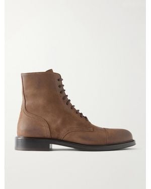 Brunello Cucinelli Suede Derby Boots - Brown