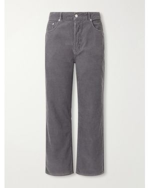 Officine Generale Straight-Leg Cotton-Corduroy Trousers - Grey