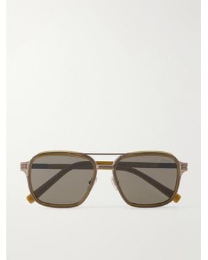 ZEGNA Aviator-Style Metal Sunglasses - Gray