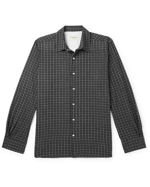 Officine Generale Giacomo Checked Cotton Shirt - Gray
