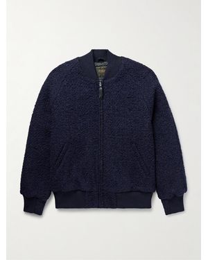 Golden Bear The Jenner Padded Wool-Blend Bouclé Bomber Jacket - Blue