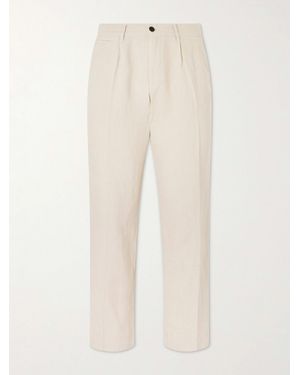 Portuguese Flannel Straight-Leg Linen Trousers - Natural