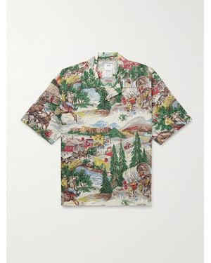 Visvim Crosby Hemd aus Seide mit wandelbarem Kragen und Print - Grau
