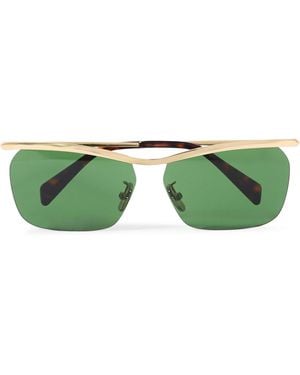Celine Metal Frame 27 D-Frame-Tone Sunglasses - Green