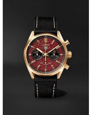 BAMFORD LONDON Tag Heuer Carrera Limited Edition Automatic 42Mm 18-Karat And Canvas Watch - Black