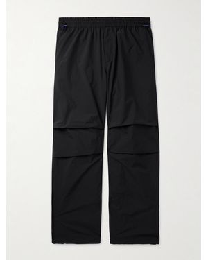Burberry Wide-Leg Logo-Appliqued Nylon Cargo Trousers - Black