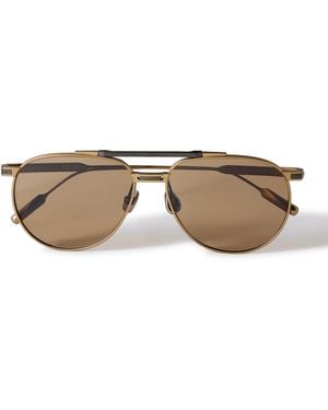 Brunello Cucinelli Aviator-style Metal Sunglasses - Metallic