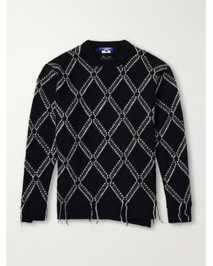 Junya Watanabe Intarsia Wool-Blend Sweater - Black