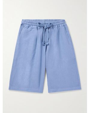 Fedeli Vico gerade geschnittene Shorts aus Leinen mit Kordelzugbund - Blau