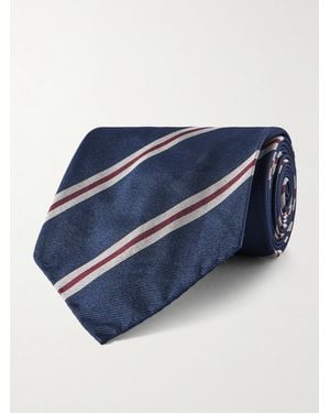 dunhill 9.5Cm Striped Silk-Twill Tie - Blue