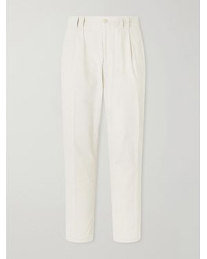 Canali Straight-Leg Cotton-Corduroy Pants - White