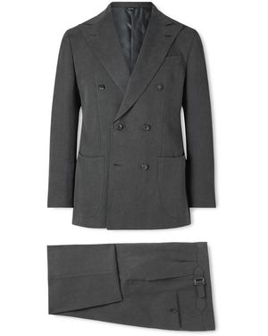 Thom Sweeney Double-Breasted Linen Suit - Gray