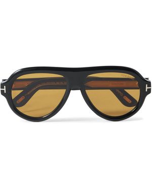 Tom Ford Icon Pilot Aviator-Style Tortoiseshell Acetate Sunglasses - Black