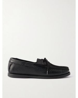 Saman Amel City Moc Bootsschuhe aus vollnarbigem Leder - Schwarz