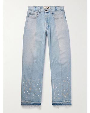 Kartik Research Gerade geschnittene Jeans aus upgecyceltem Denim mit Verzierungen - Blau