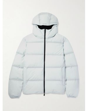 Laminar Quilted Stretch-Shell Hooded Down Bomber Jacket - White