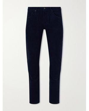 Tom Ford Slim-Fit Cotton-Blend Corduroy Pants - Blue