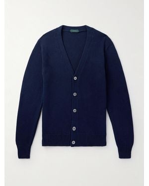 Incotex Zanone Cotton Cardigan - Blue