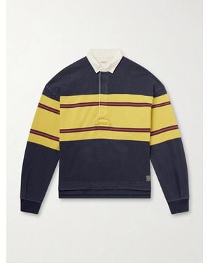 Kapital Big Striped Cotton-jersey Polo Shirt - Blue