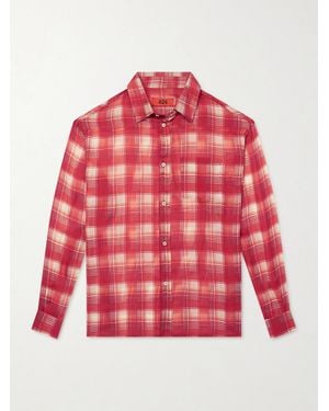 424 Checked Silk-chiffon Shirt - Red