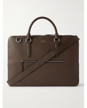 Smythson Full-Grain Leather Briefcase - Brown