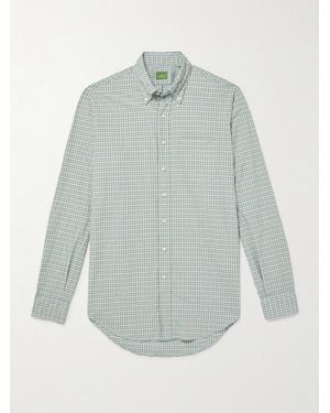 Sid Mashburn Button-Down Collar Checked Cotton-Poplin Shirt - Blue