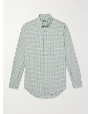 Sid Mashburn Button-Down Collar Checked Cotton-Poplin Shirt - Blue