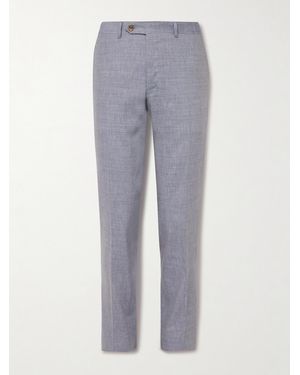 Canali Kei Slim-Fit Linen And Wool-Blend Suit Trousers - Grey