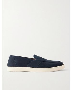 George Cleverley Joey Nubuck Penny Loafers - Blue