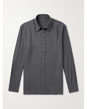 Tom Ford Cotton And Cashmere-blend Shirt - Grey