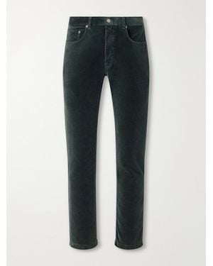 Massimo Alba Straight-Leg Cotton-Velvet Trousers - Blue