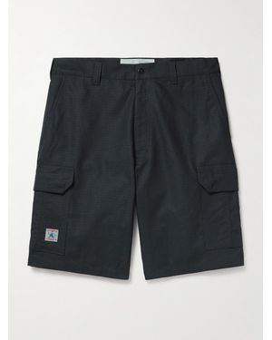 Randy's Garments Straight-Leg Logo-Appliquéd Cotton-Ripstop Cargo Shorts - Black