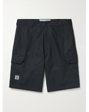 Randy's Garments Straight-Leg Logo-Appliquéd Cotton-Ripstop Cargo Shorts - Black