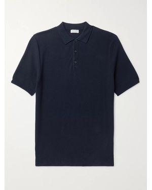 Sunspel Slim-Fit Cotton-Piqué Polo Shirt - Blue