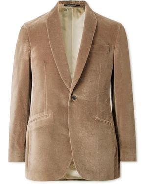 Richard James Hyde Slim-Fit Cotton-Velvet Tuxedo Jacket - Natural