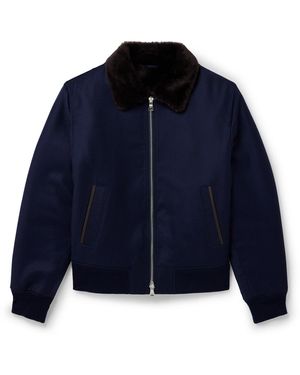 MR P. Shearling-Lined Brushed-Wool Jacket - Blue