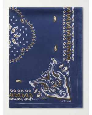 Hartford Bandana-Print Cotton-Voile Scarf - Blue