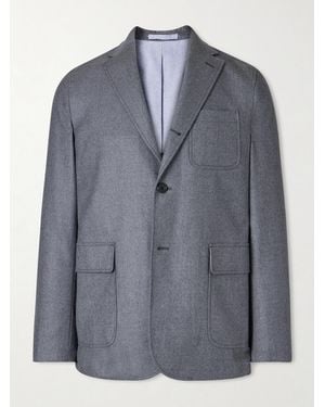 Beams Plus Wool-Blend Flannel Blazer - Blue