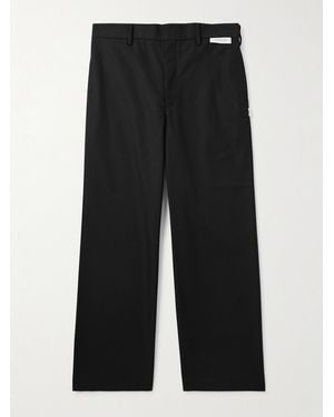 WTAPS Straight-leg Cropped Canvas Trousers - Black