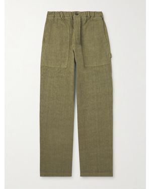 Federico Curradi Wide-Leg Linen Trousers - Green