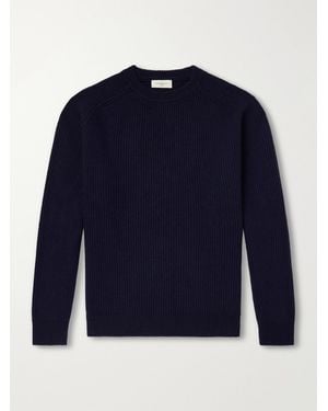 Piacenza 1733 Ribbed Wool and Cashmere-Blend Sweater - Blau