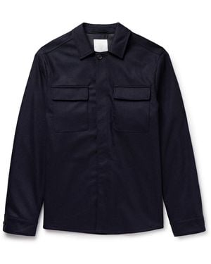 Eleventy Wool-Blend Overshirt - Blue